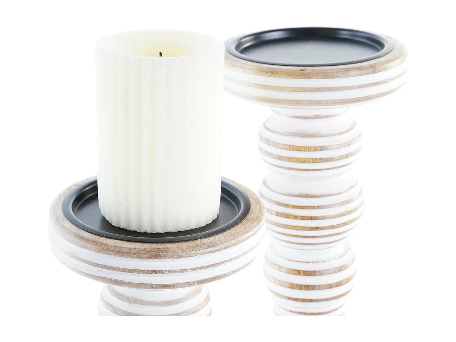 PORTAVELA SET 2 MANGO HIERRO 15X15X53 DECAPE