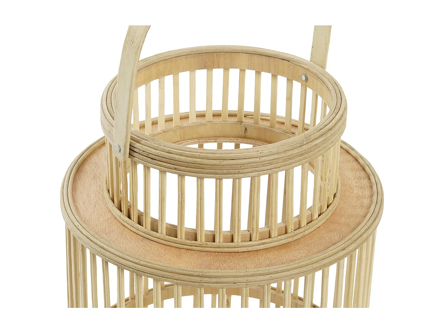 PORTAVELA BAMBU CRISTAL 26X26X69 NATURAL MARRON