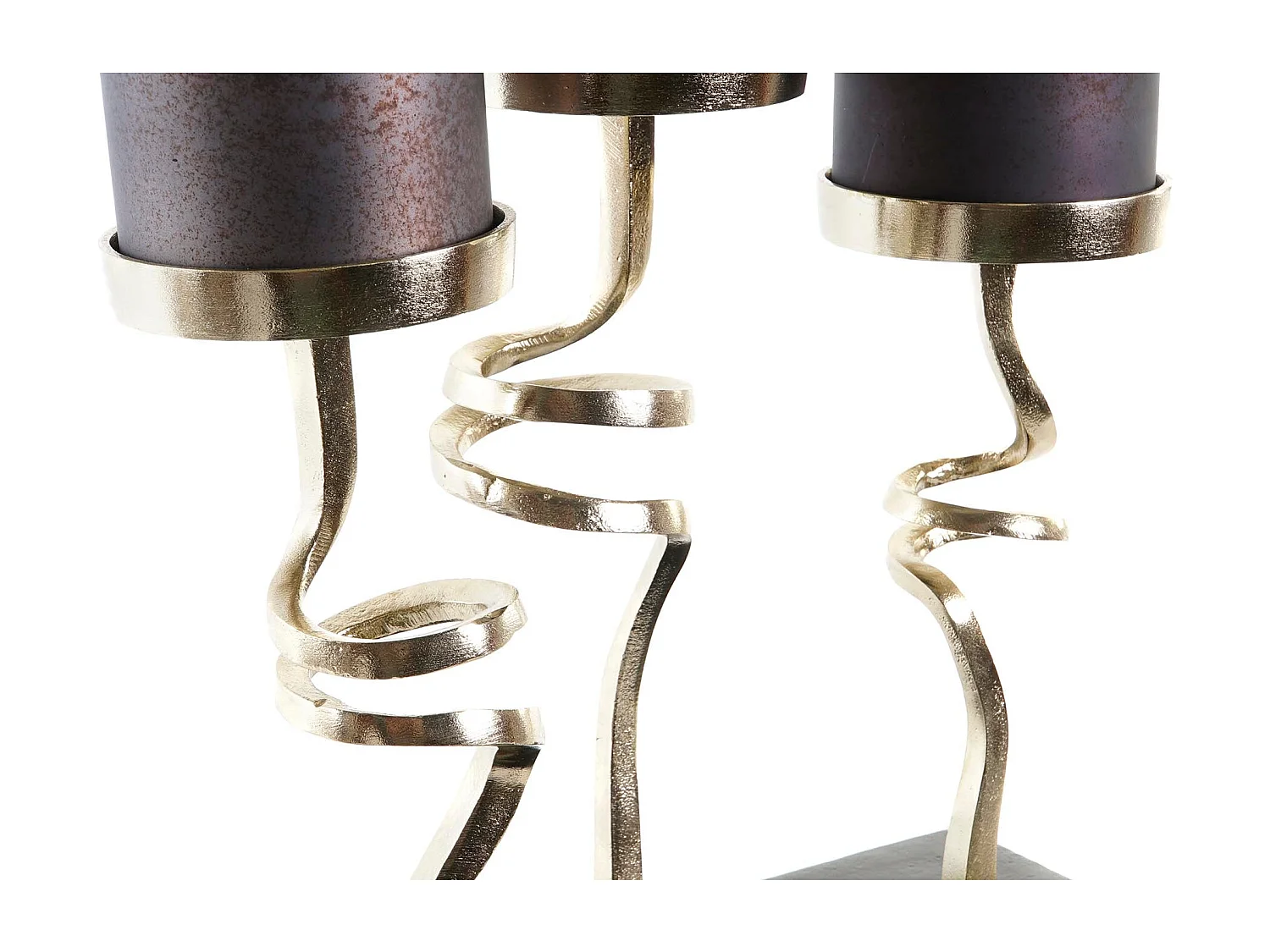 PORTAVELA CRISTAL ALUMINIO 37X16X47 3 VELAS GRIS