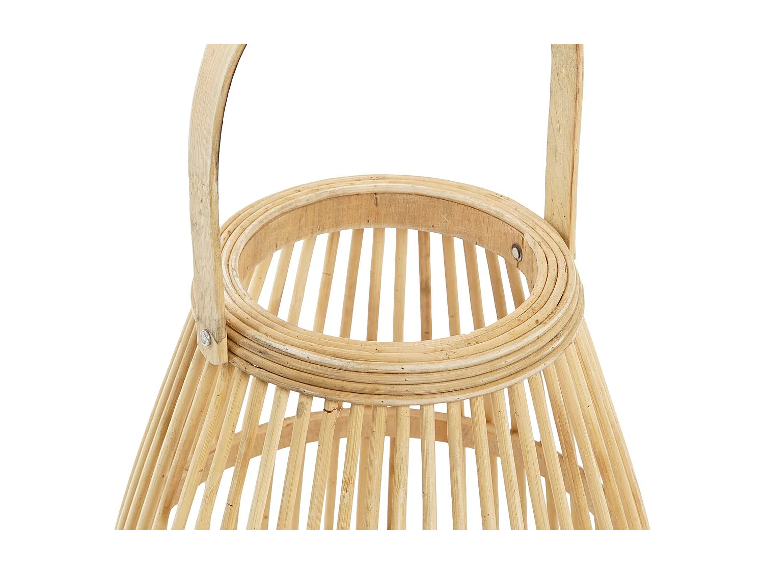 Świecznik Bambus Szkło 25x25x56 Naturalny Brązowy