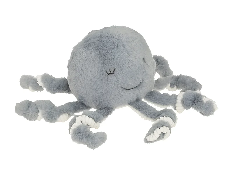 Peluche Pulpo poliéster gris 16x22x14 cm