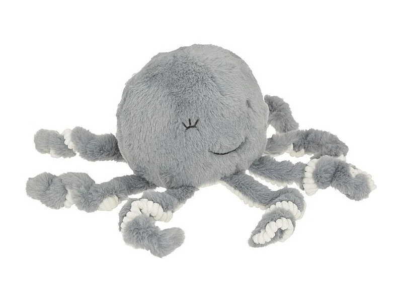 Peluche pieuvre polyester gris 16x22x14 cm