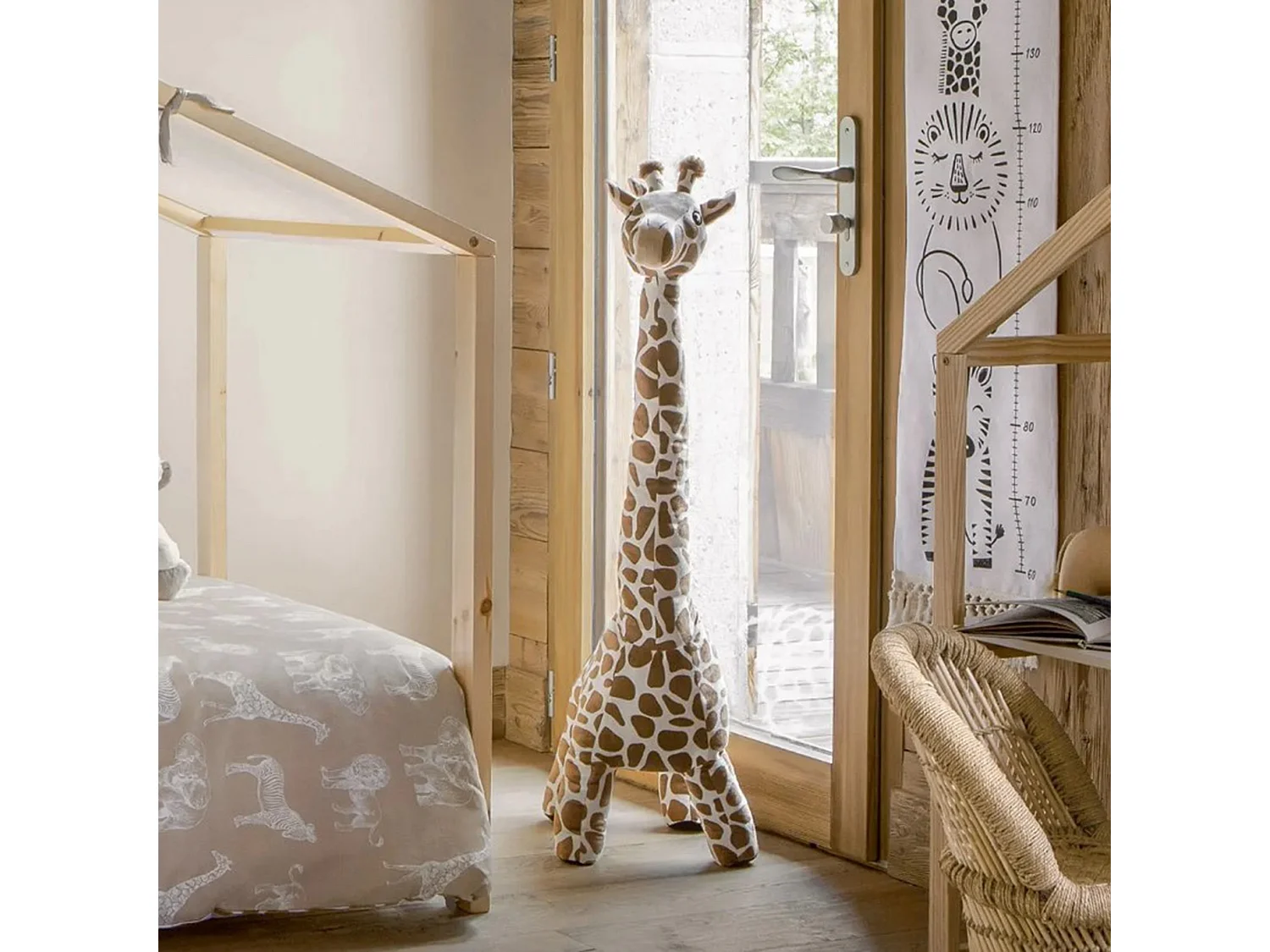 Peluche XL girafe marron 100x23x40cm