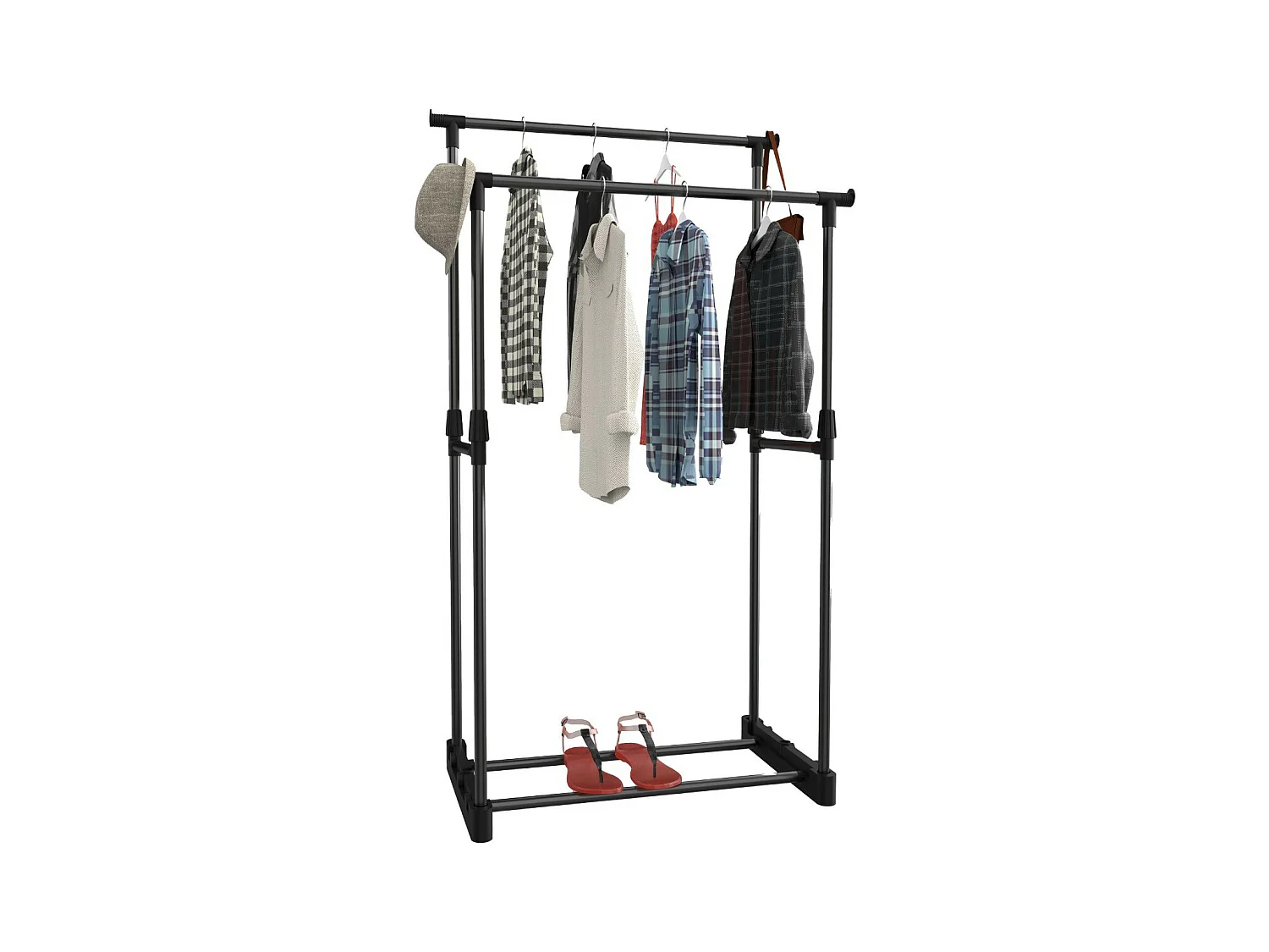 Porte-manteau double Donkey noir 77x39x157cm 7house