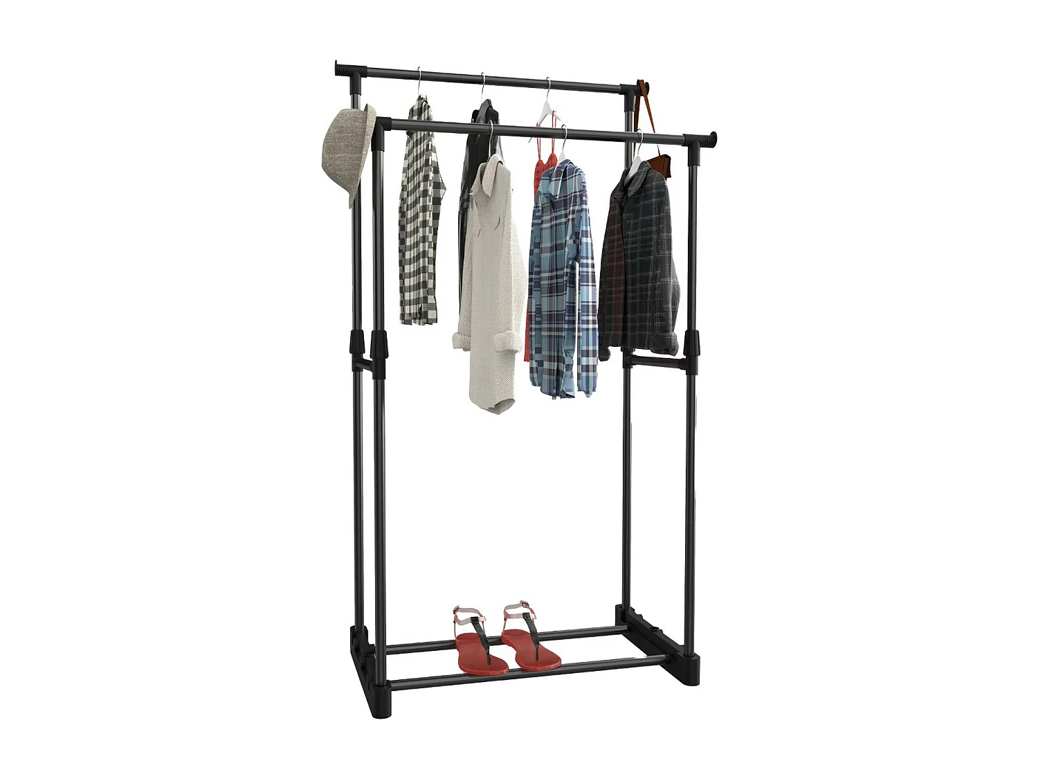 Porte-manteau double Donkey noir 77x39x157cm 7house