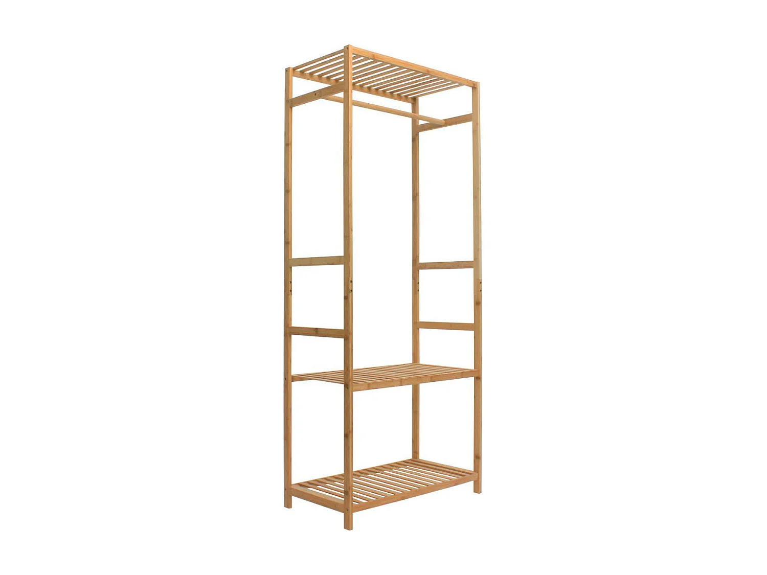 Portemanteau étagère à chaussures en bambou avec étagère 160x68x35cm 7house