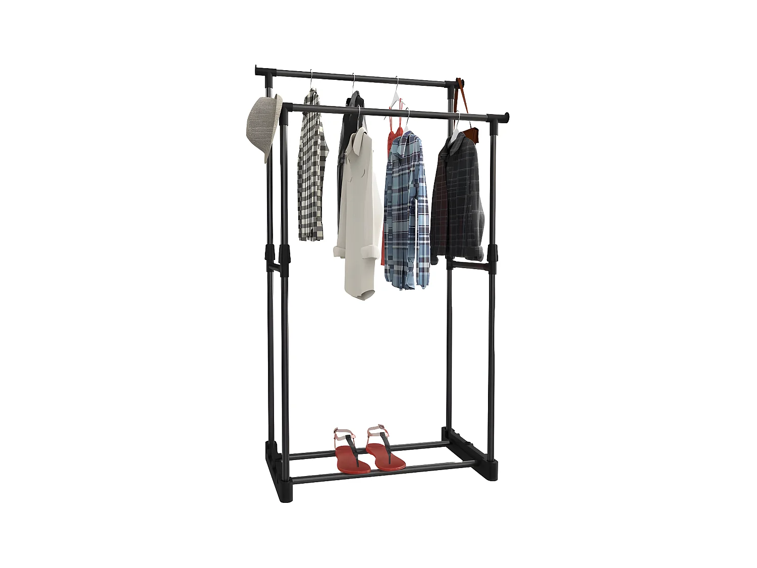 Porte-manteau double Donkey noir 77x39x157cm Thinia Home