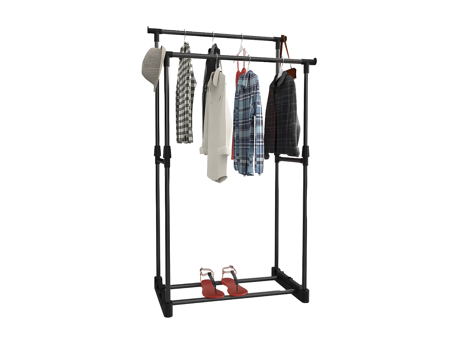 Porte-manteau double Donkey noir 77x39x157cm Thinia Home