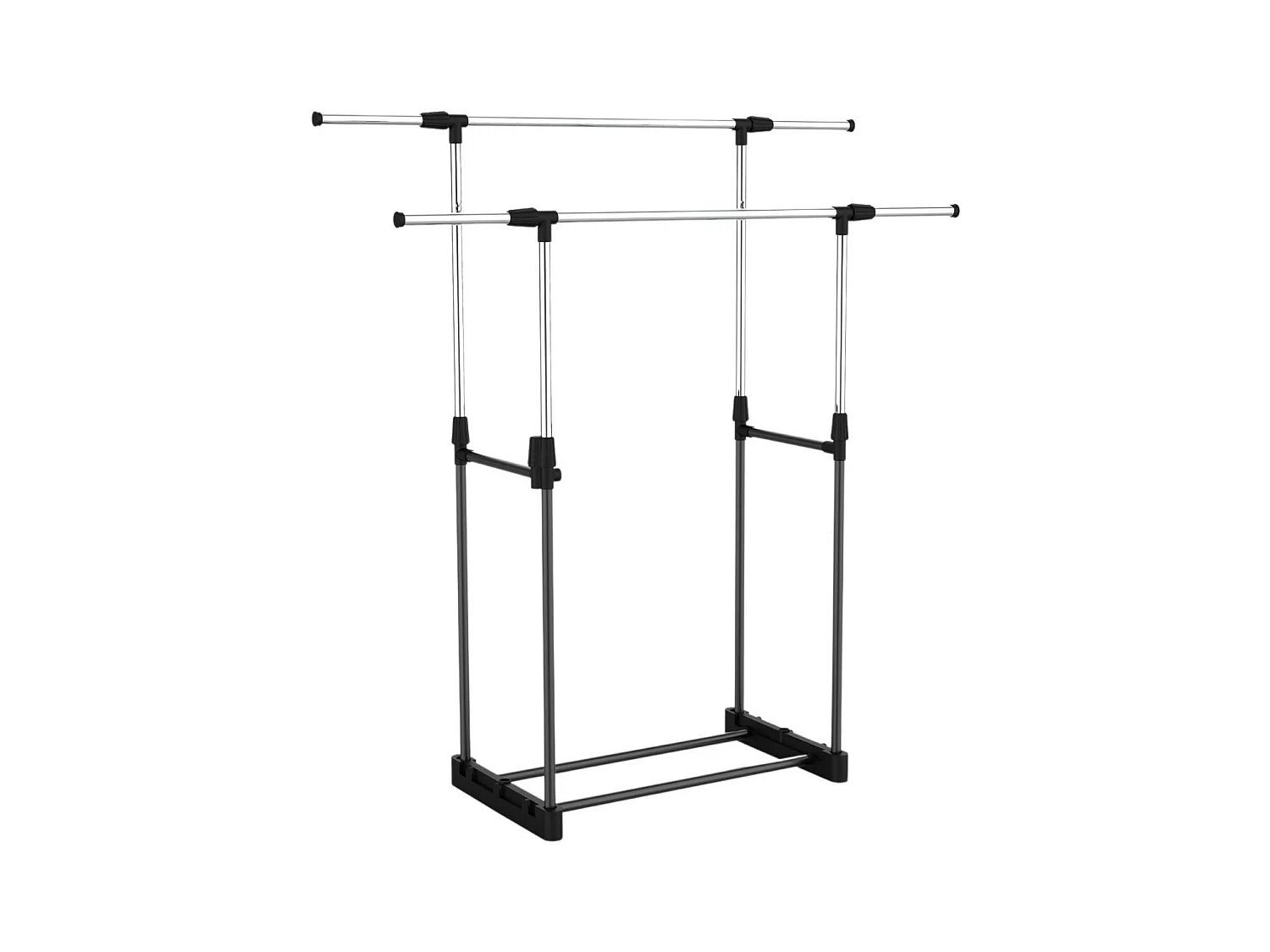 Donkey Portemanteau Double Extensible avec Porte-Chaussures Hebdo Argent 172x41x157cm 7house