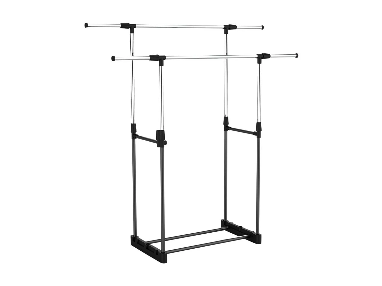 Asino Appendiabiti Doppio Estensibile con Scarpiera Hebdo Argento 172x41x157 cm Thinia Home