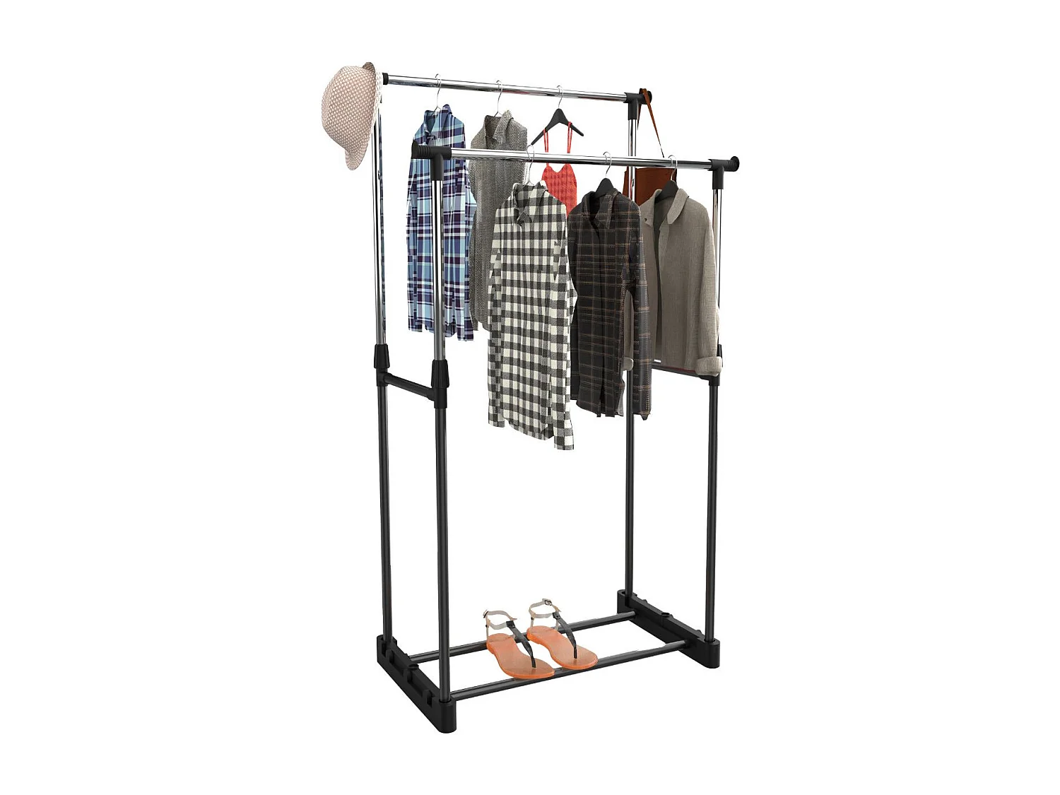 Porte-manteau double Donkey Steak gris 74x42x157cm Thinia Home