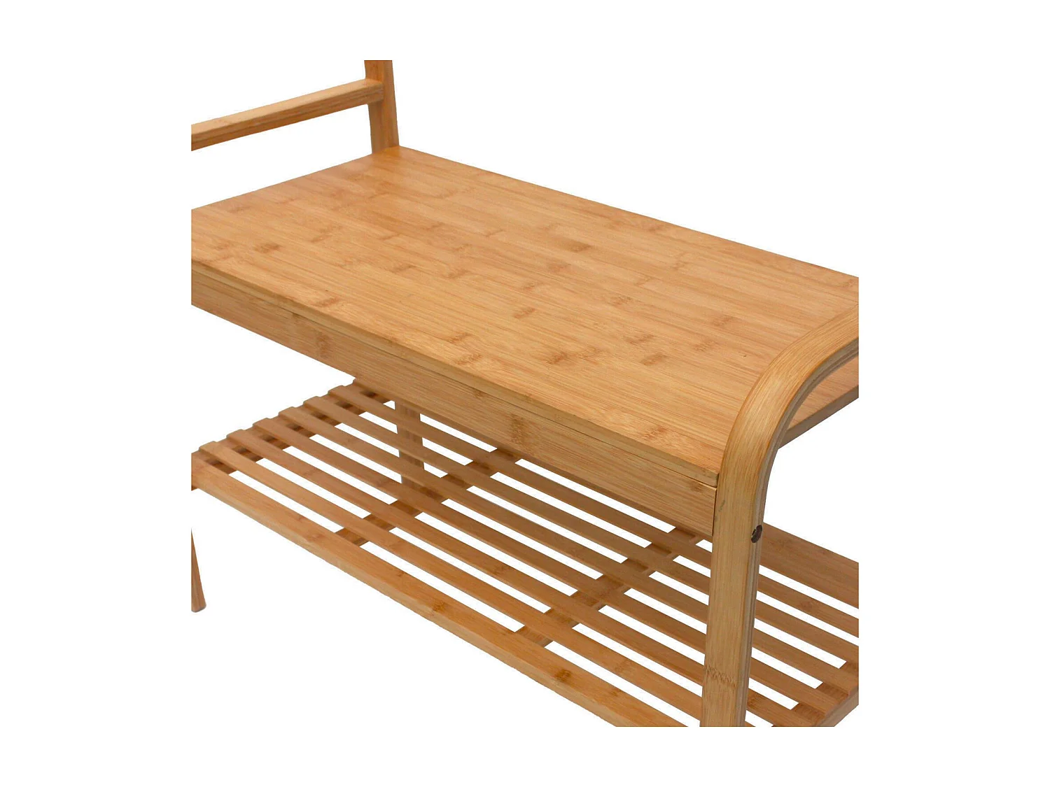 Porte-manteau, étagère à chaussures en bambou avec banc 170x73,5x34,5 cm O91