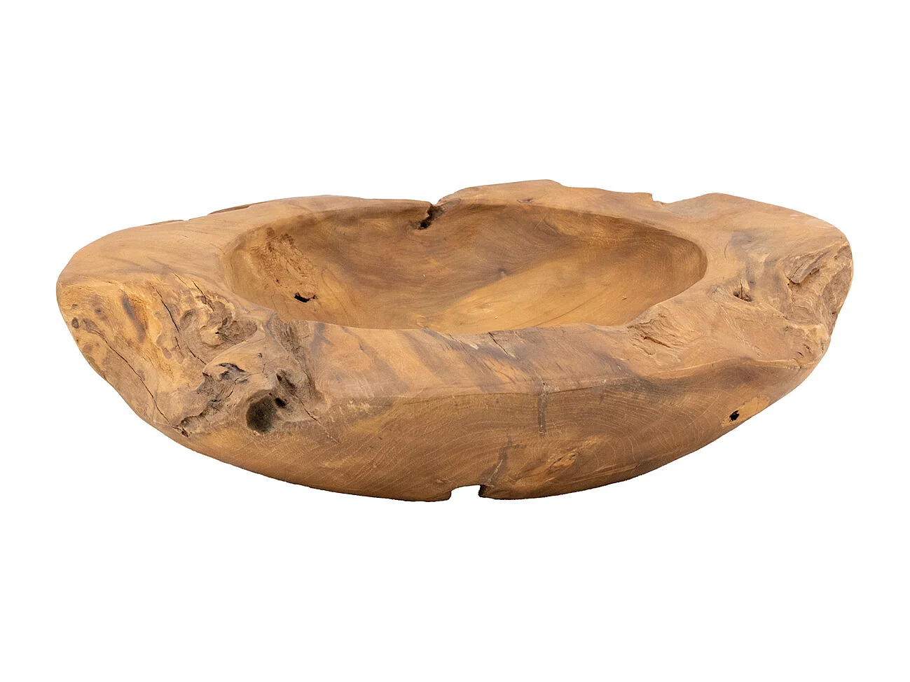 Corbeille en teck naturel 50 cm