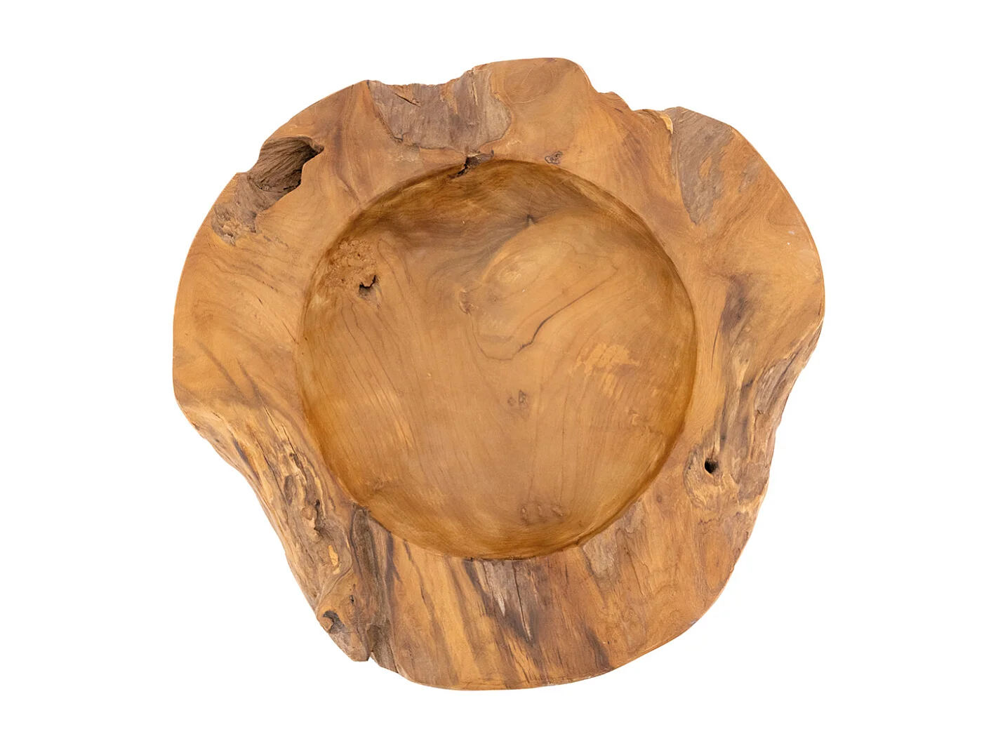 Corbeille en teck naturel 50 cm