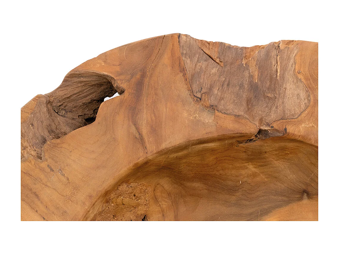 Corbeille en teck naturel 50 cm