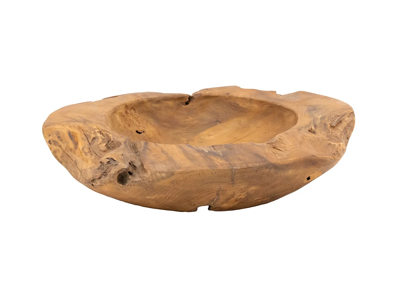 Corbeille en teck naturel 50 cm