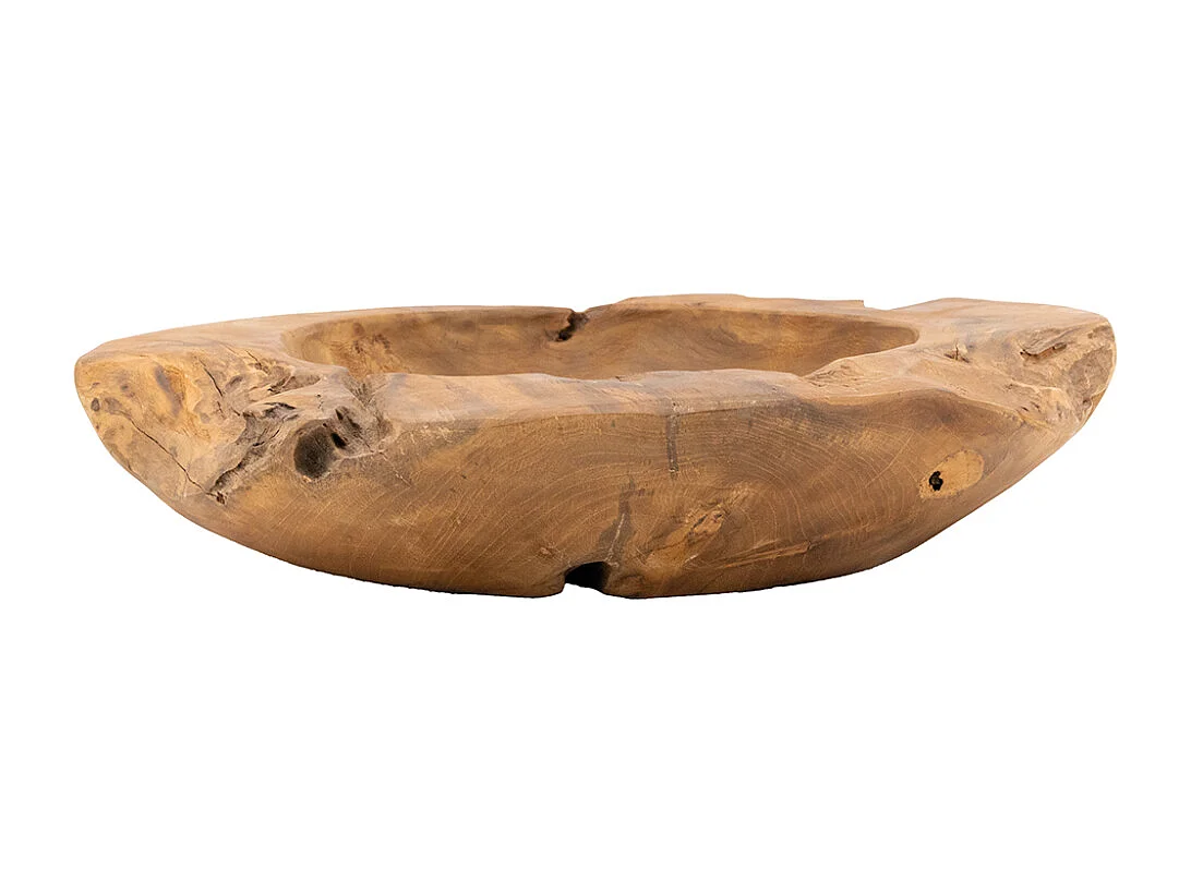 Corbeille en teck naturel 50 cm