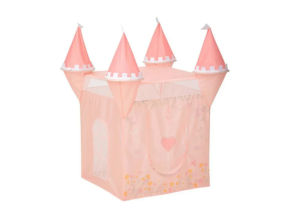Capanna di giocco castello poliestere rosa 130x78x78cm