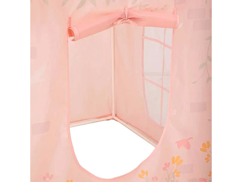 Capanna di giocco castello poliestere rosa 130x78x78cm