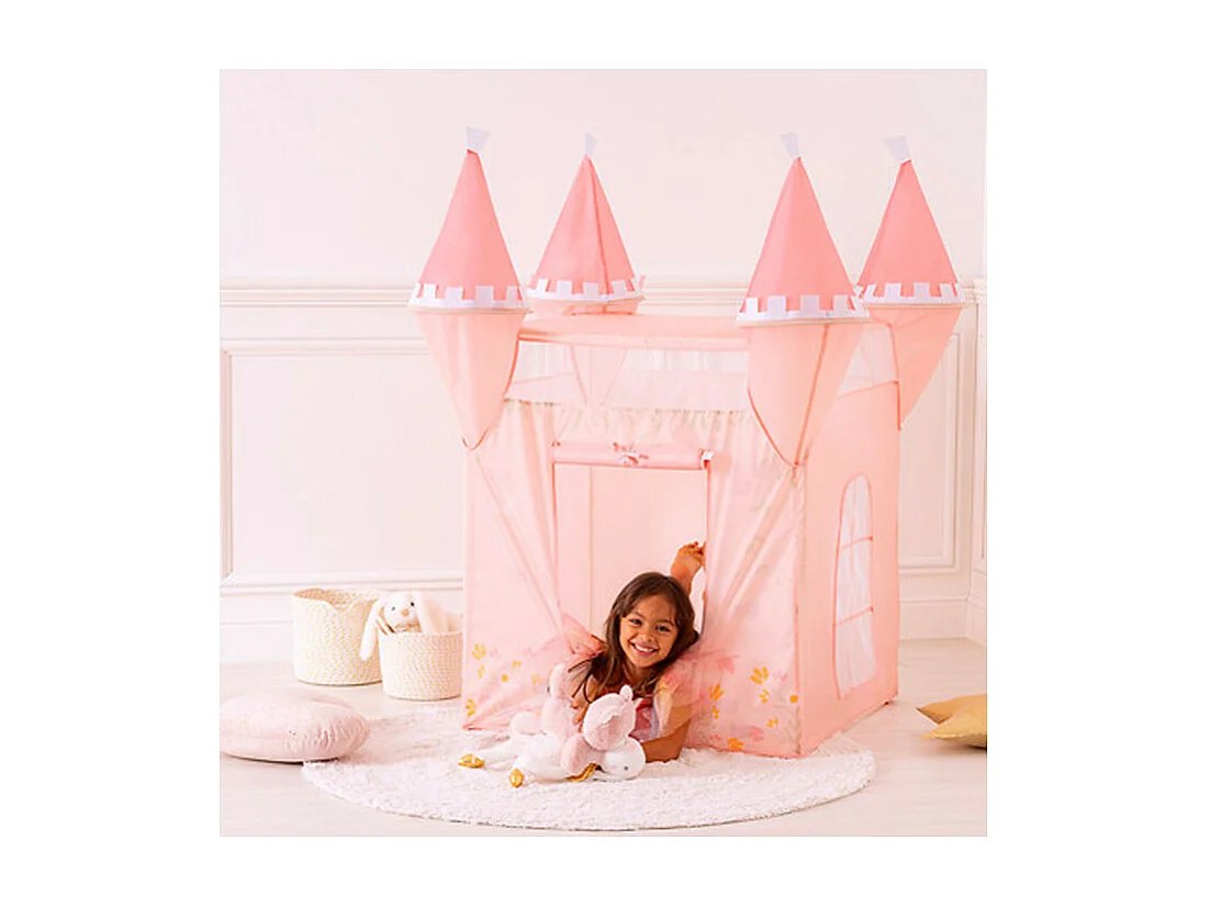 Spielhäuschen Schloss rosa 130x78x78cm