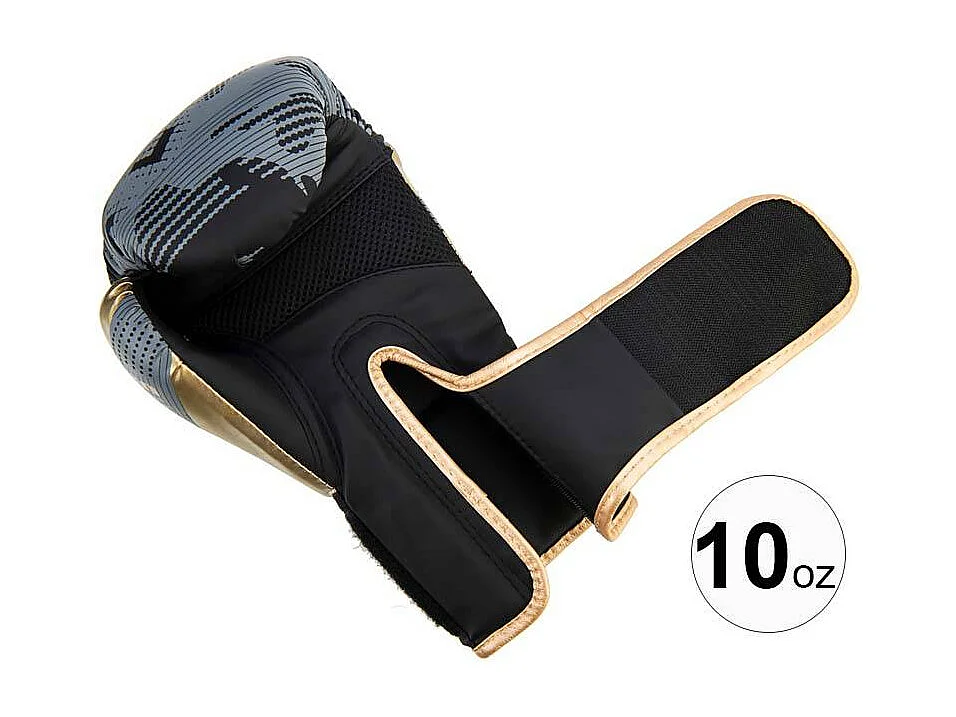Set d'entrainement de boxe gris et or Arena Gants de 10 oz