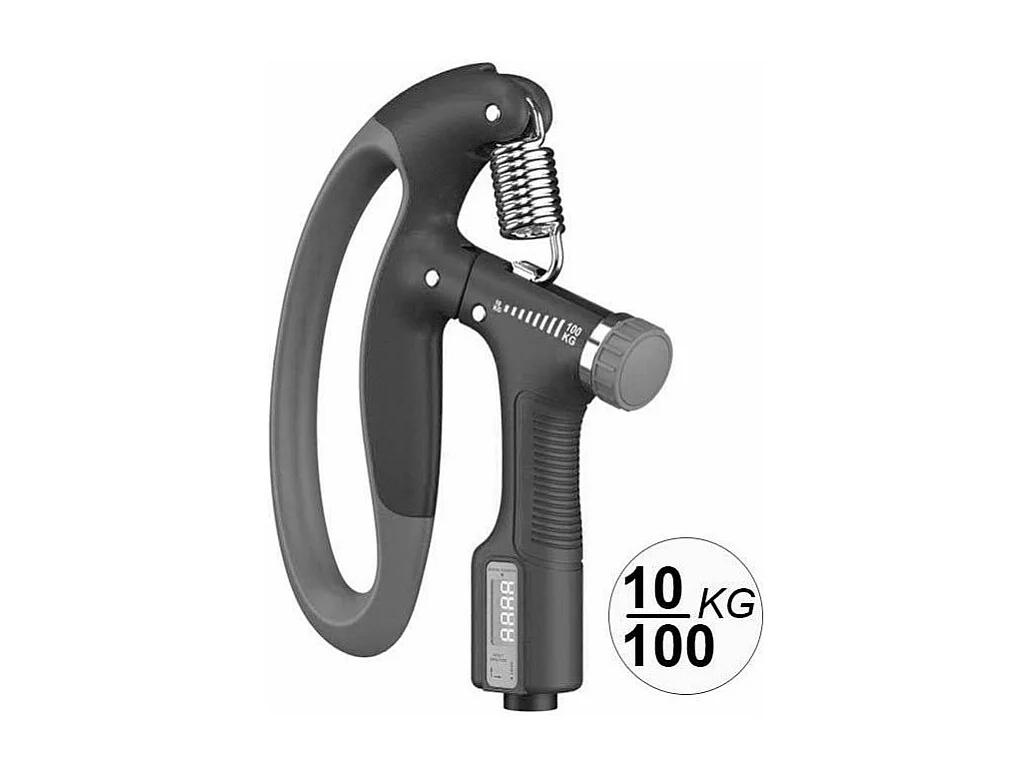 Pince de musculation à résistance réglable de 10 à 100 kgs avec compteur