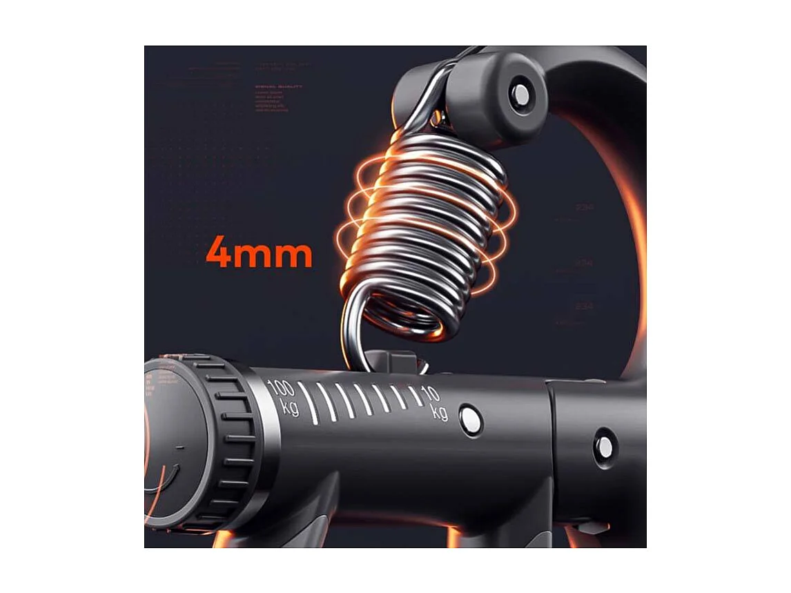 Pince de musculation à résistance réglable de 10 à 100 kgs avec compteur