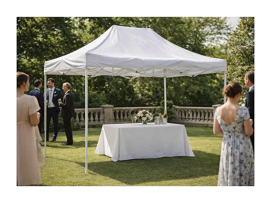 Carpa Plegable 3x2 Eco - Blanco - Impermeable - Cenador ideal para Jardín, Playa, Terrazas - Disponible en varios colores