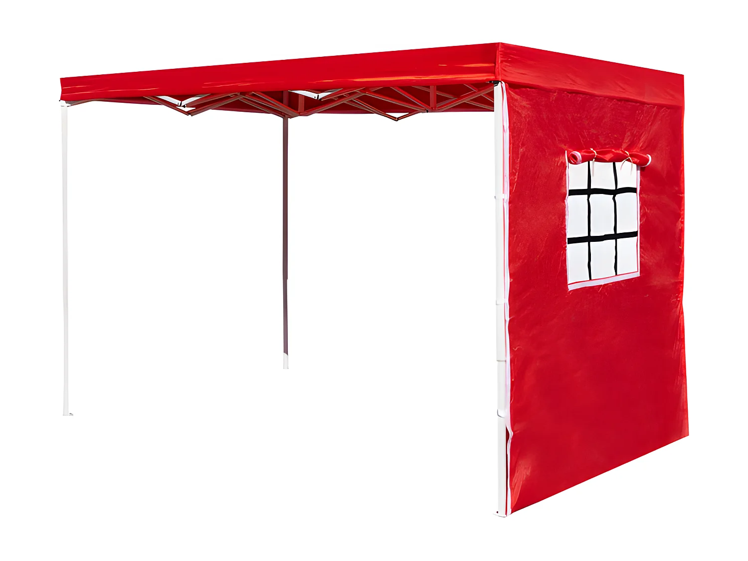 Laterales Individuales Carpas Plegables - Lateral con Ventana Enrollable 3 Metros Premium - Rojo