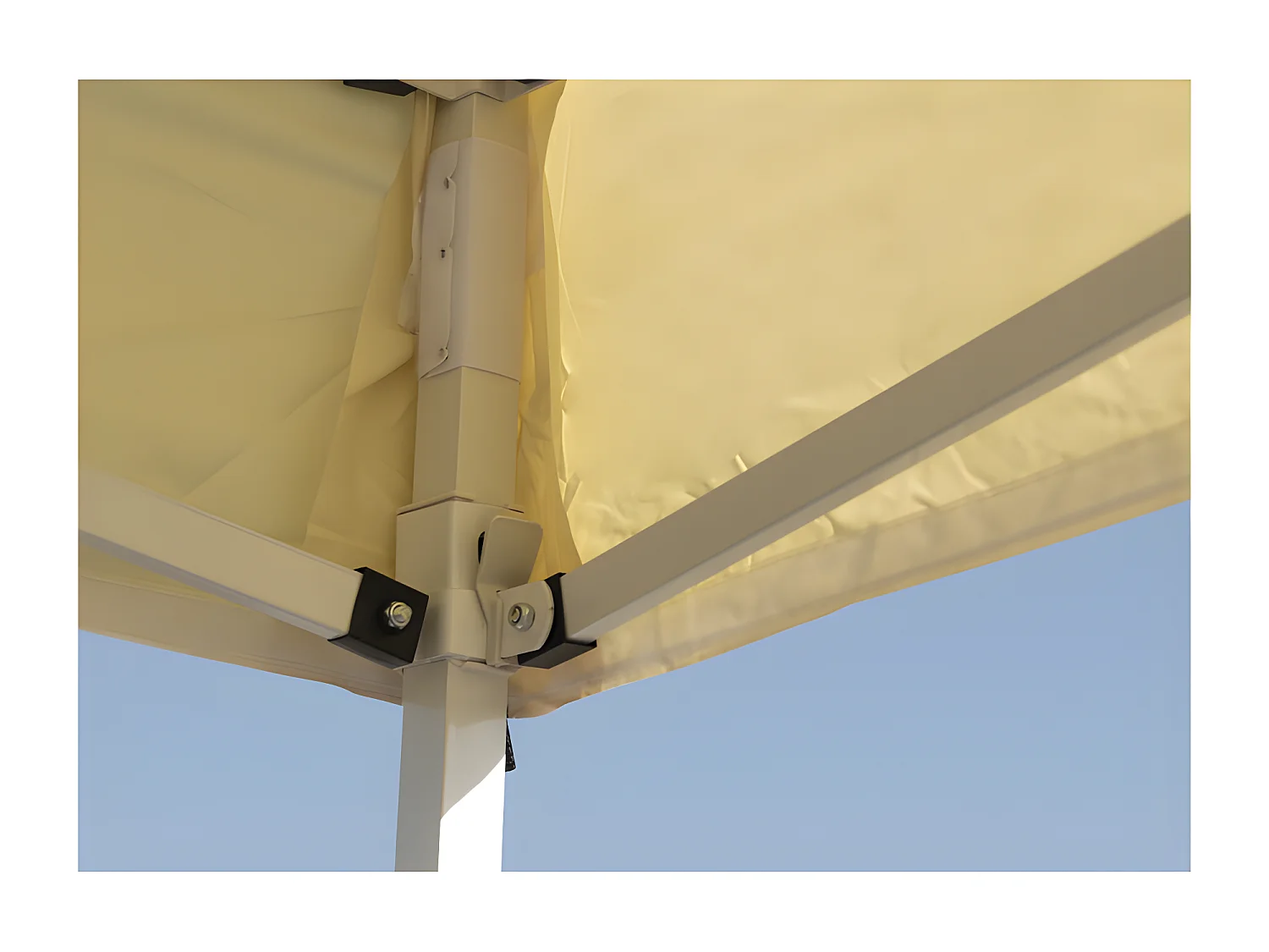 Carpa Plegable 2x2 Eco - Crema - Impermeable - Cenador ideal para Jardín, Playa, Terrazas - Disponible en varios colores