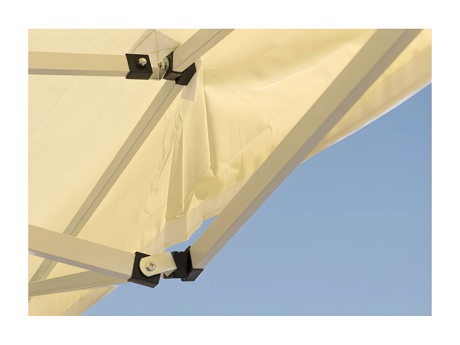 Carpa Plegable 2x2 Eco - Crema - Impermeable - Cenador ideal para Jardín, Playa, Terrazas - Disponible en varios colores