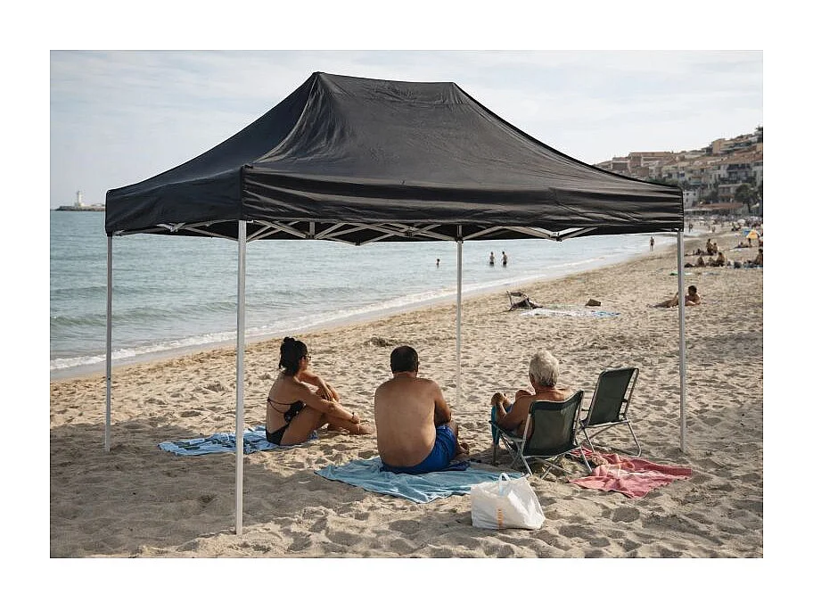 Carpa Plegable 3x2 Eco - Negro - Impermeable - Cenador ideal para Jardín, Playa, Terrazas - Disponible en varios colores