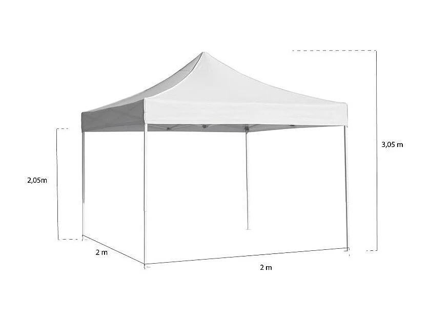 Carpa Plegable 2x2 Eco - Blanco - Impermeable - Cenador ideal para Jardín, Playa, Terrazas - Disponible en varios colores