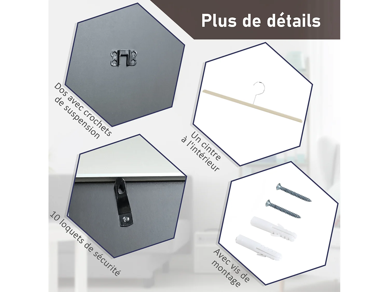 Frame box T-frame cadre aluminium pour maillot porte acrylique doublure interne feutre 70 x 90 cm argent