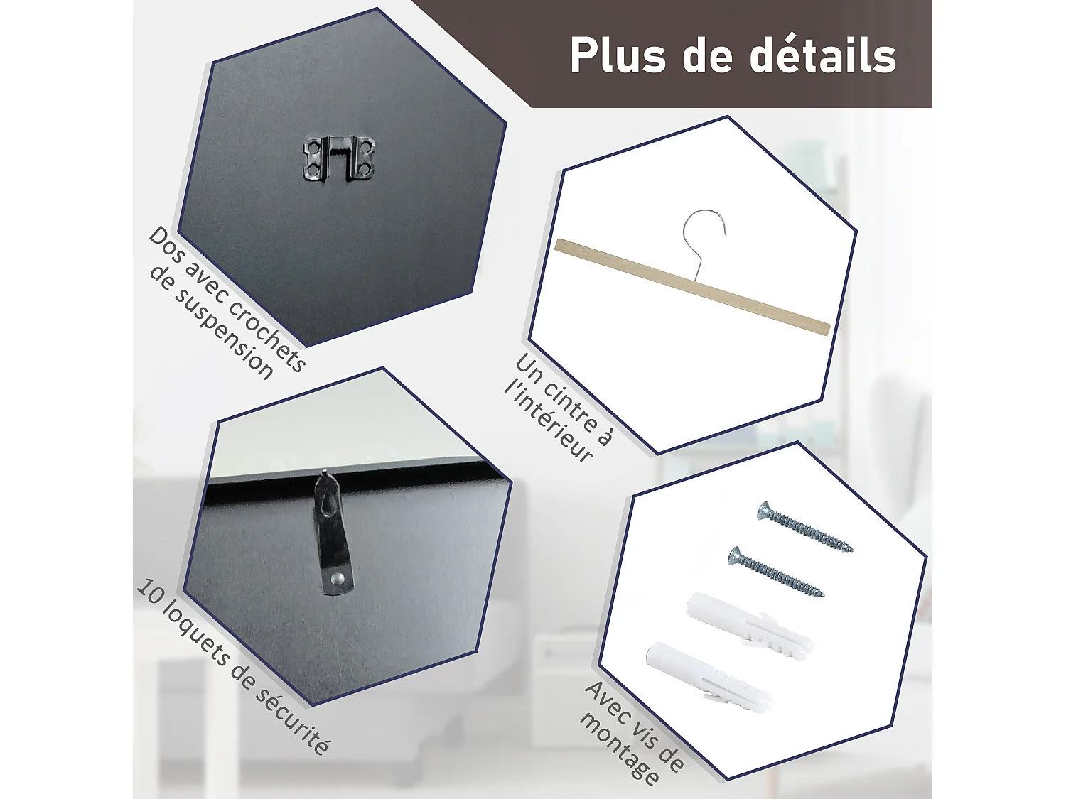 Frame box T-frame cadre aluminium pour maillot porte acrylique doublure interne feutre 60 x 80 cm noir