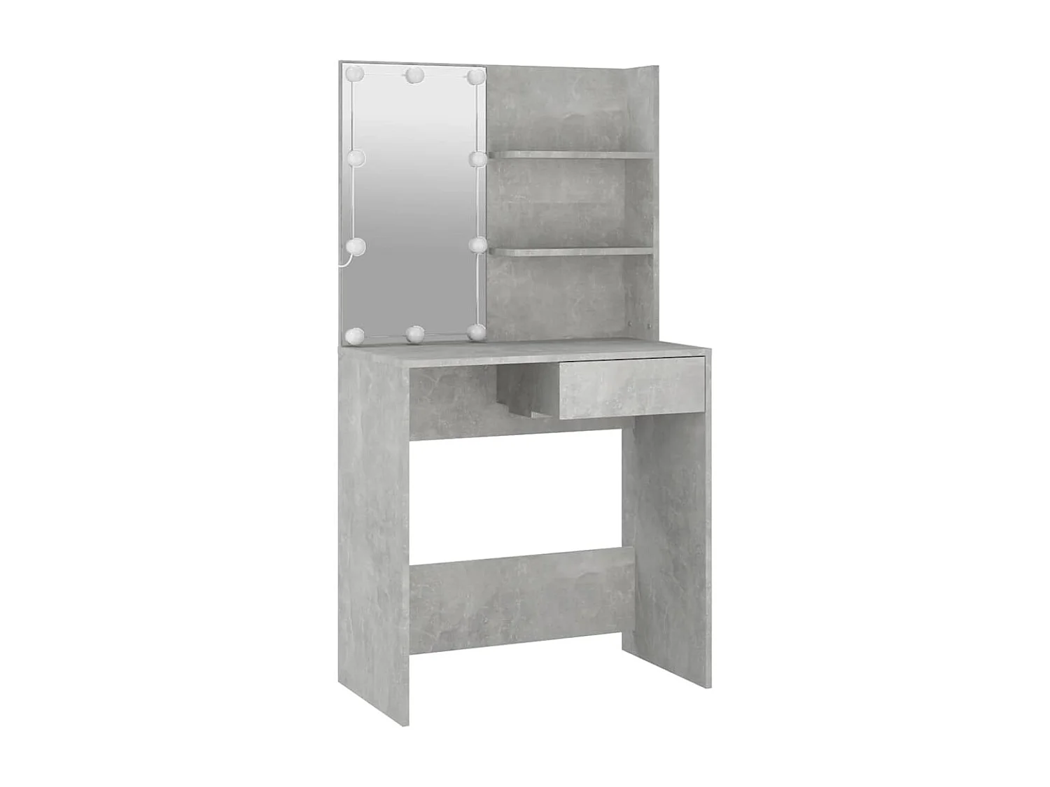 Tocador con LED color gris hormigón 74,5x40x141 cm