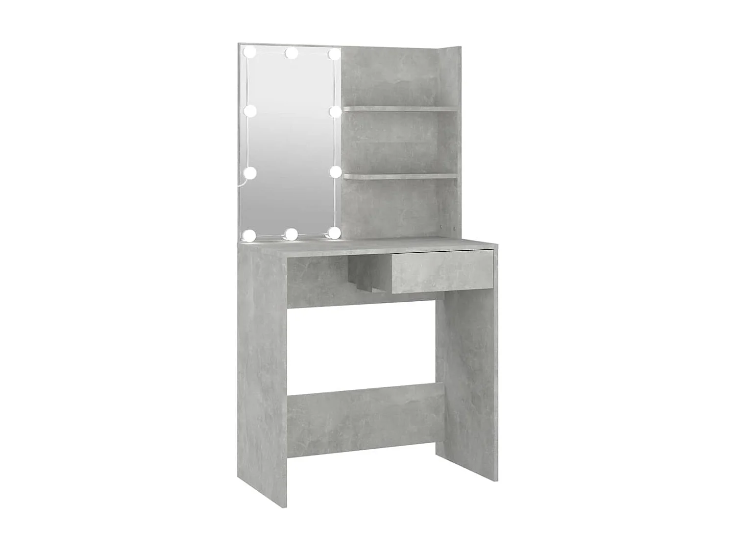 Kaptafel met LED-verlichting 74,5x40x141 cm betongrijs