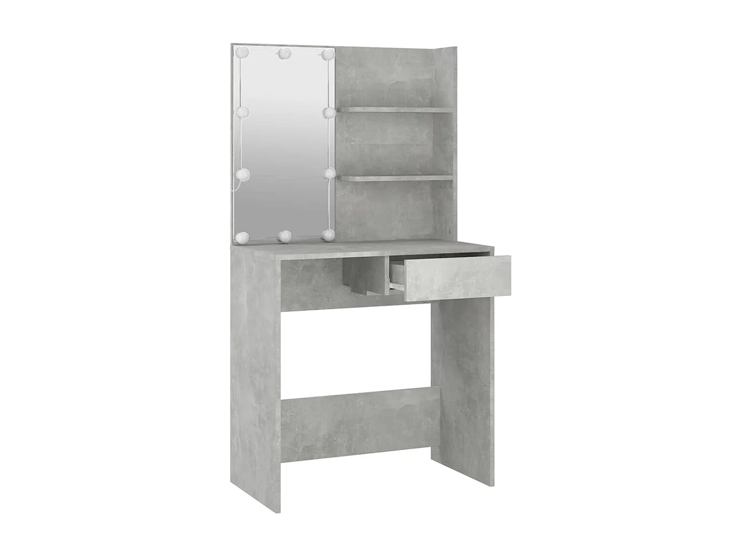 Kaptafel met LED-verlichting 74,5x40x141 cm betongrijs