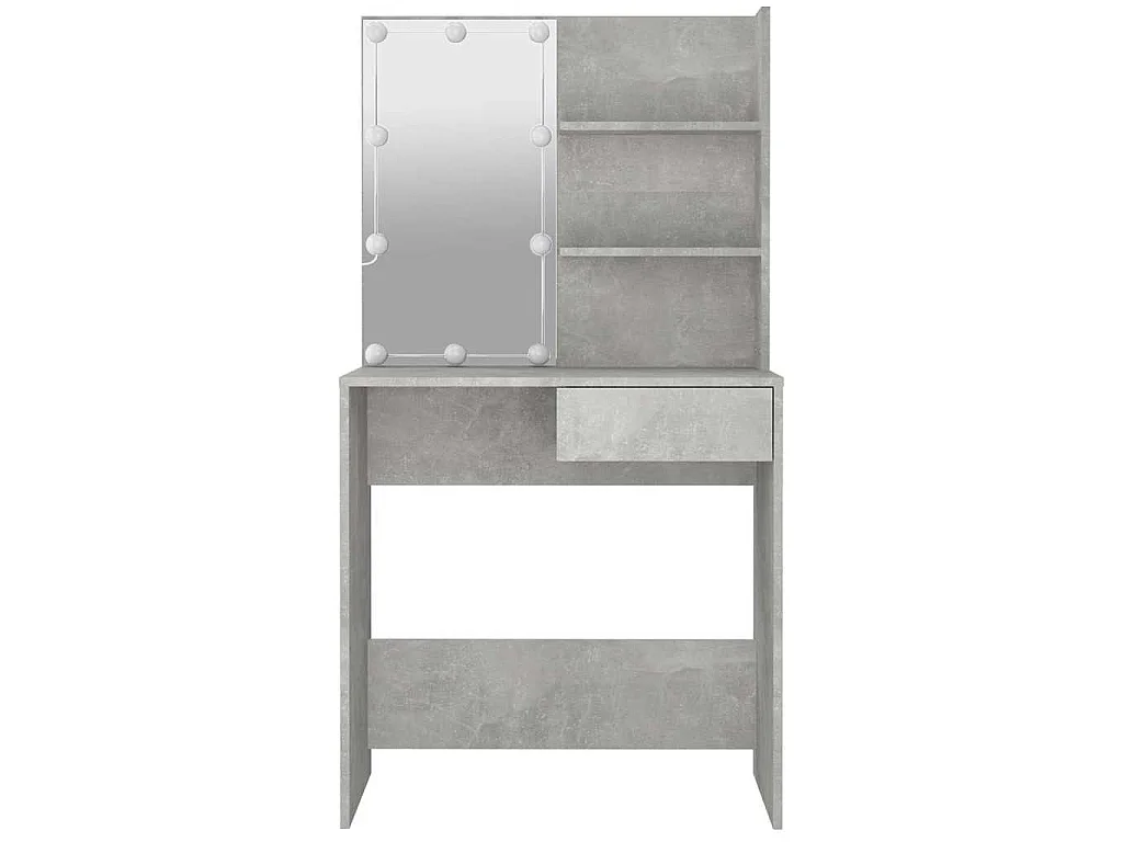 Coiffeuse avec LED Gris béton 74,5x40x141 cm