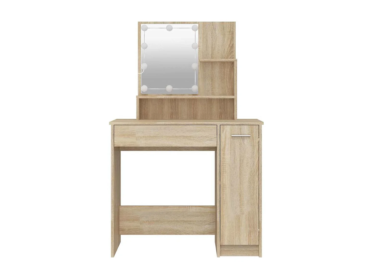 Coiffeuse avec LED chêne sonoma 86,5x35x136 cm