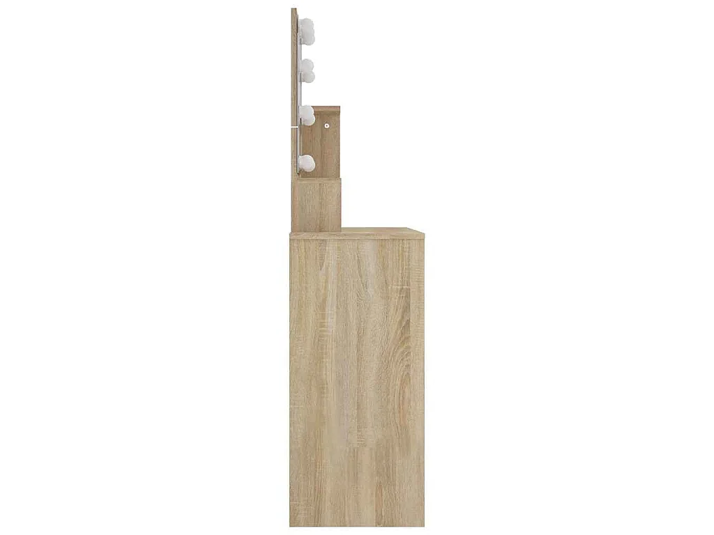 Coiffeuse avec LED chêne sonoma 86,5x35x136 cm