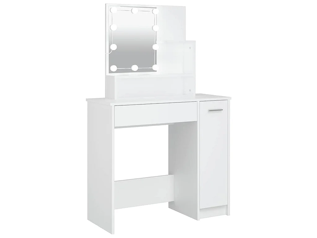 Toeletta con LED Bianca 86,5x35x136 cm