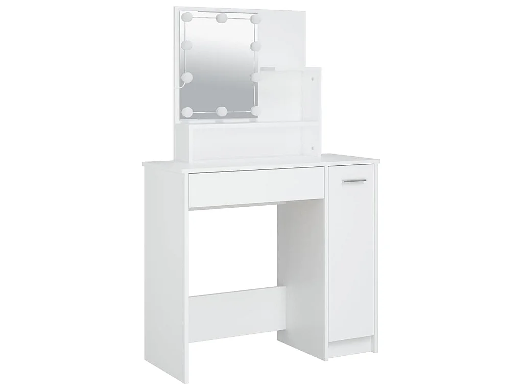 Toeletta con LED Bianca 86,5x35x136 cm