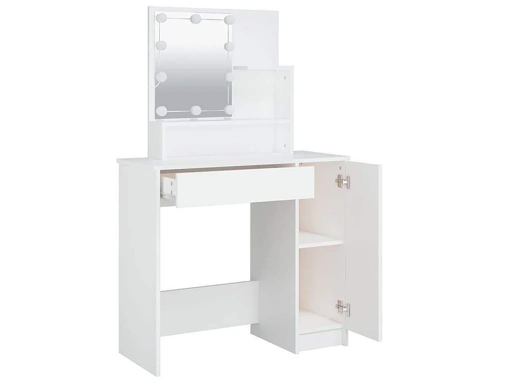 Toeletta con LED Bianca 86,5x35x136 cm