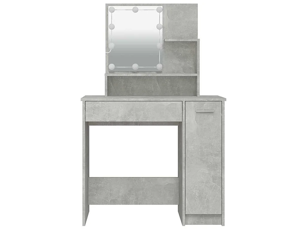 Coiffeuse avec LED Gris béton 86,5x35x136 cm