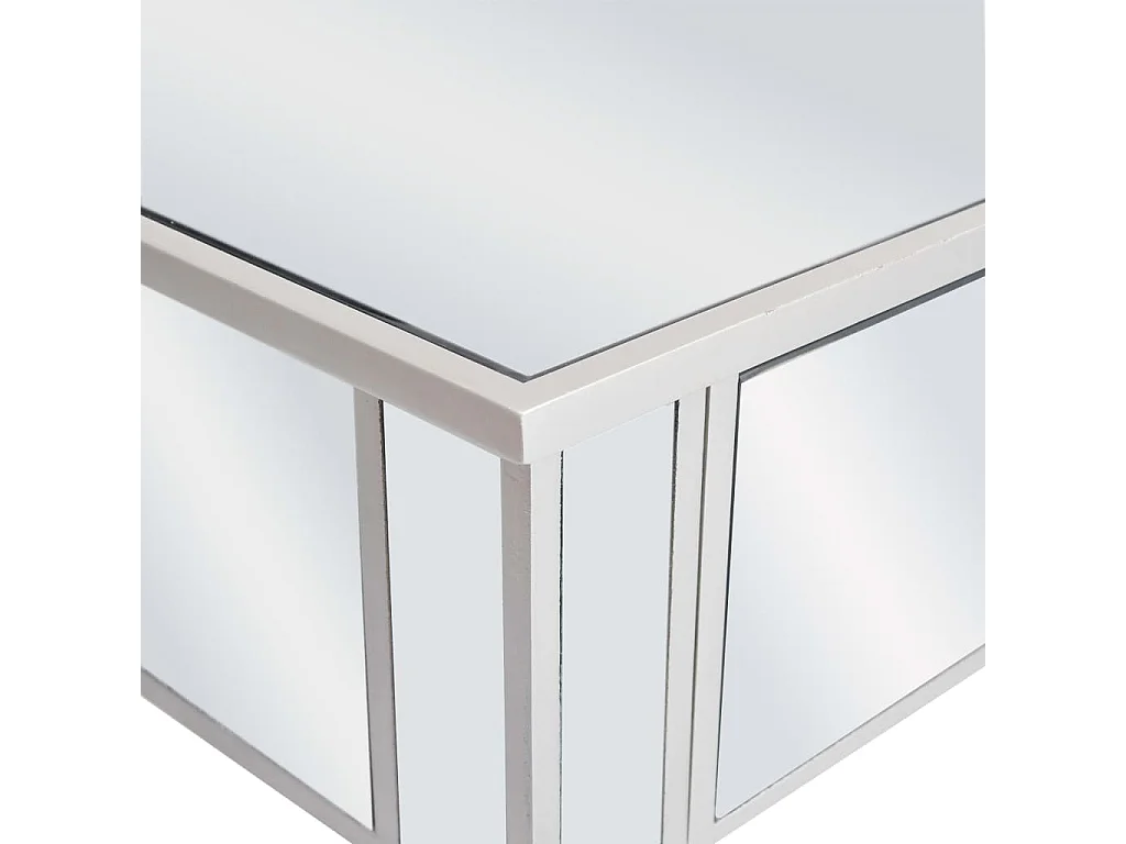 Verspiegelter Schminktisch mit Hocker MDF und Glas