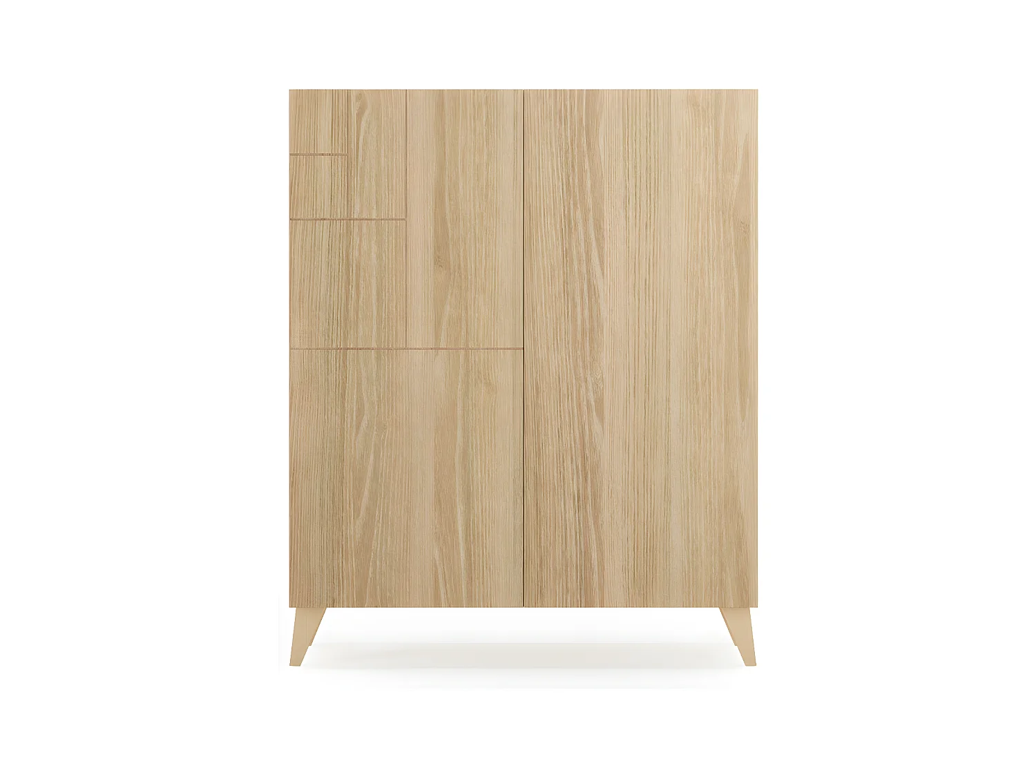 Meuble à chaussures/rangement - H109cm x L90cm x P27cm chêne doré - Malmo