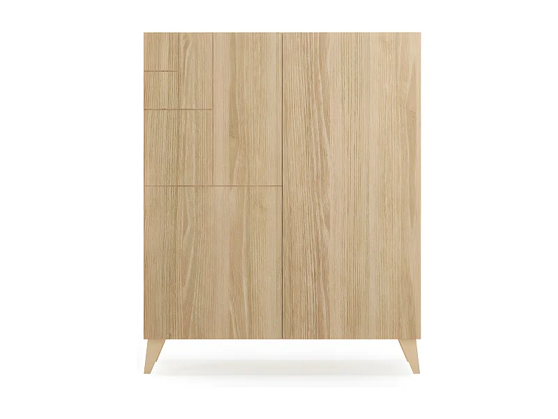 Meuble à chaussures/rangement - H109cm x L90cm x P27cm chêne doré - Malmo