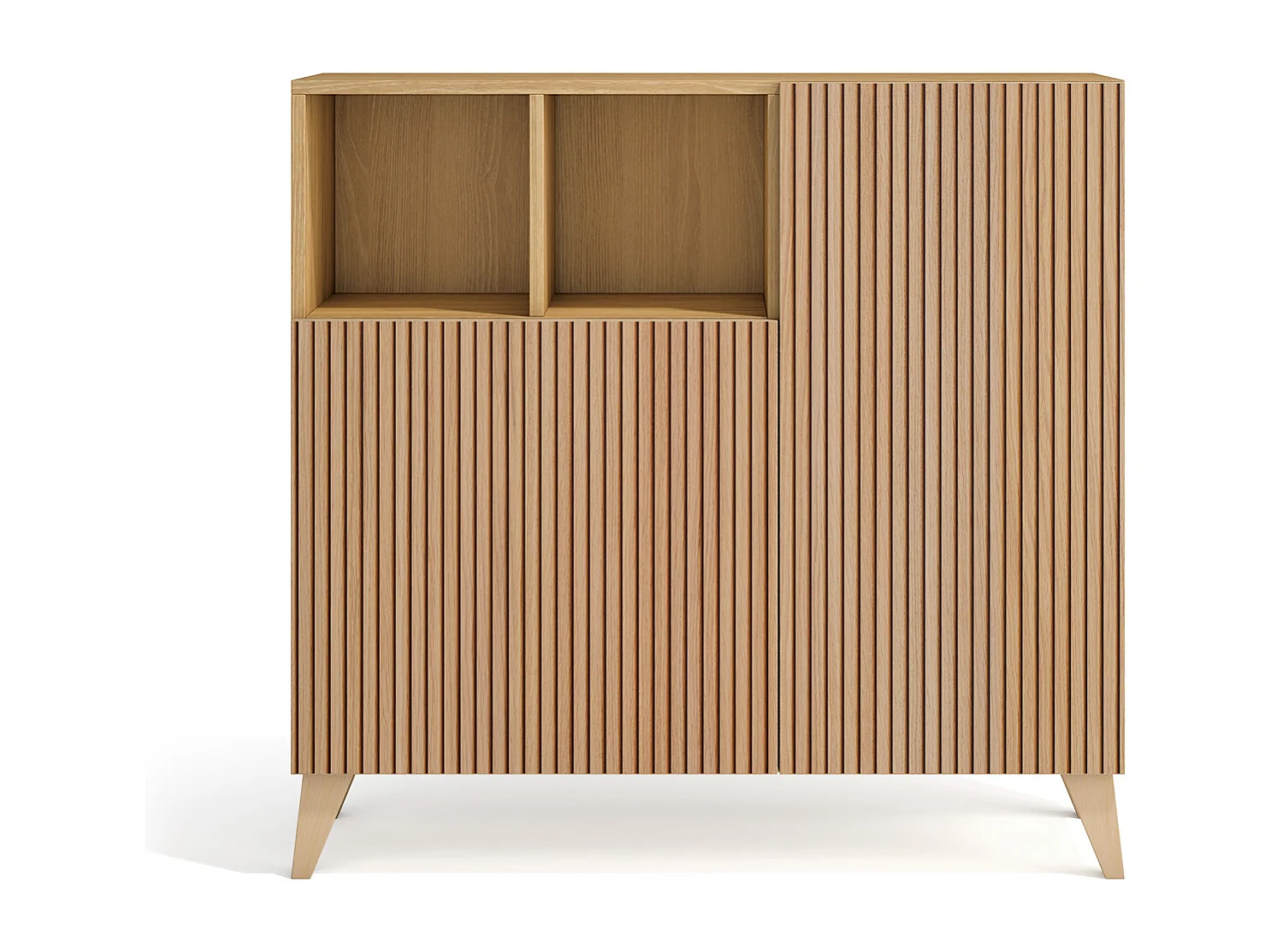 Mueble zapatero/armario - A87cm x L90cm x P27cm roble dorado puertas impresión vallado - Moss