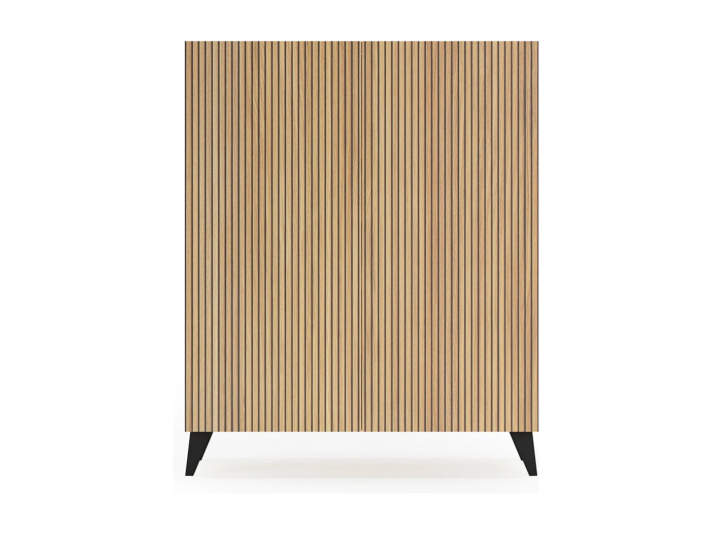 Mueble zapatero/armario - A109cm x L90cm x P27cm roble dorado puertas impresión vallado patas negro - Narvik